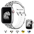 Printed silicone replacement strap for Apple Watch in various sizes and design options