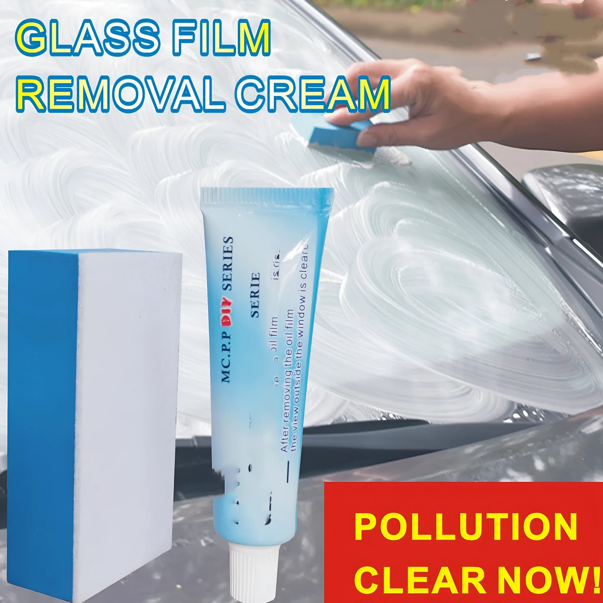 White packaged automotive glass rainproof agent with 15ml capacity and English instructions
