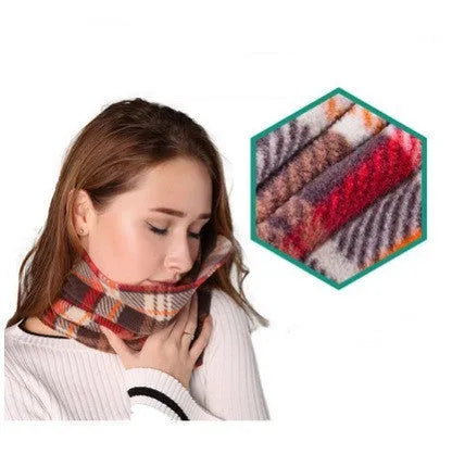 U-shaped convex travel pillow and neck scarf in black, grey, navy, or red colours, filled with 100% cotton.