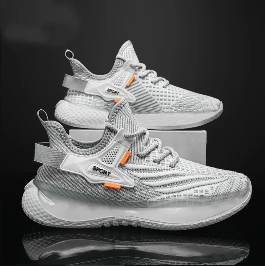 Men's casual platform sneaker with woven mesh upper and rubber sole in multiple colour options