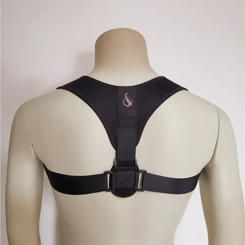 Clavicular posture belt with adjustable shoulder straps for back support during sitting and sports