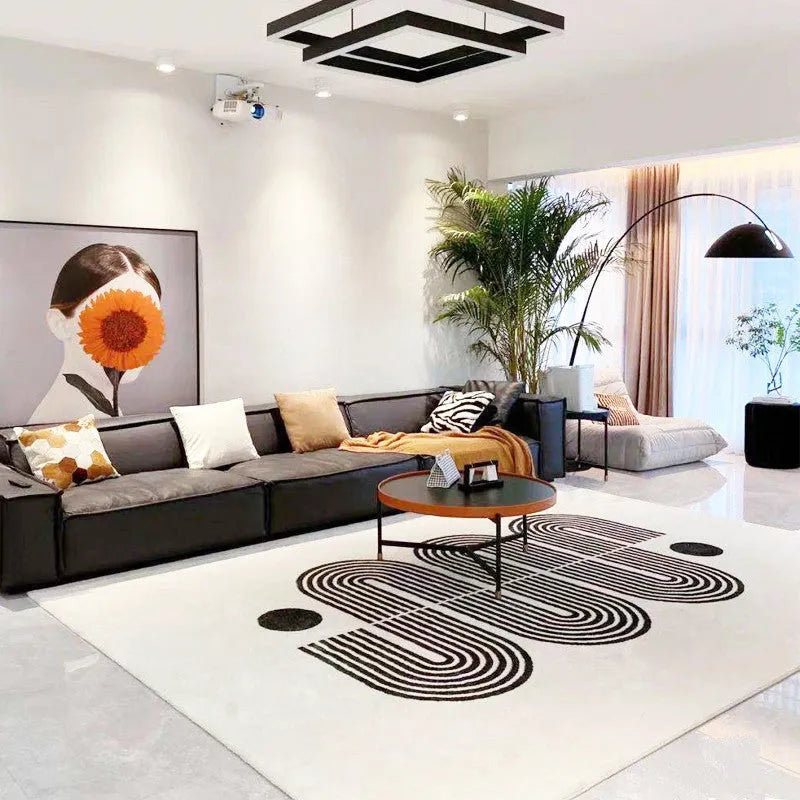 Blended geometric pattern large area mat for living room floor, available in multiple sizes including 160x230cm