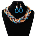 Hand-woven rope necklace chain for women in zinc alloy 53cm length trendy style