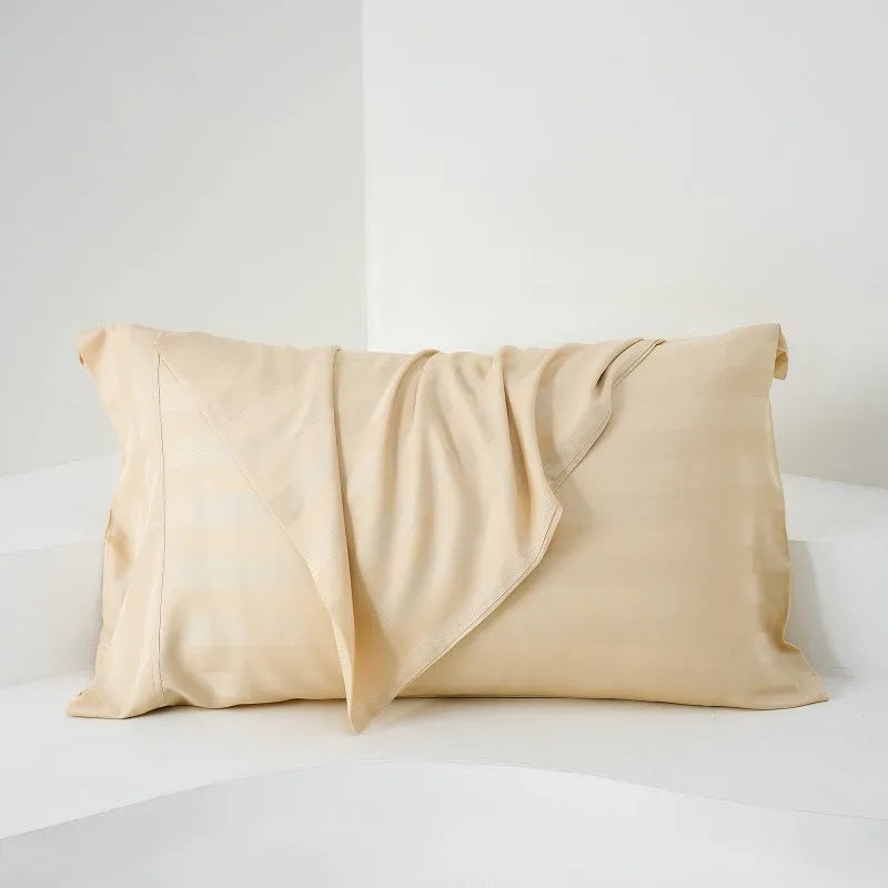 Pair of bamboo fiber satin pillowcases 50x77cm in modern simplicity style