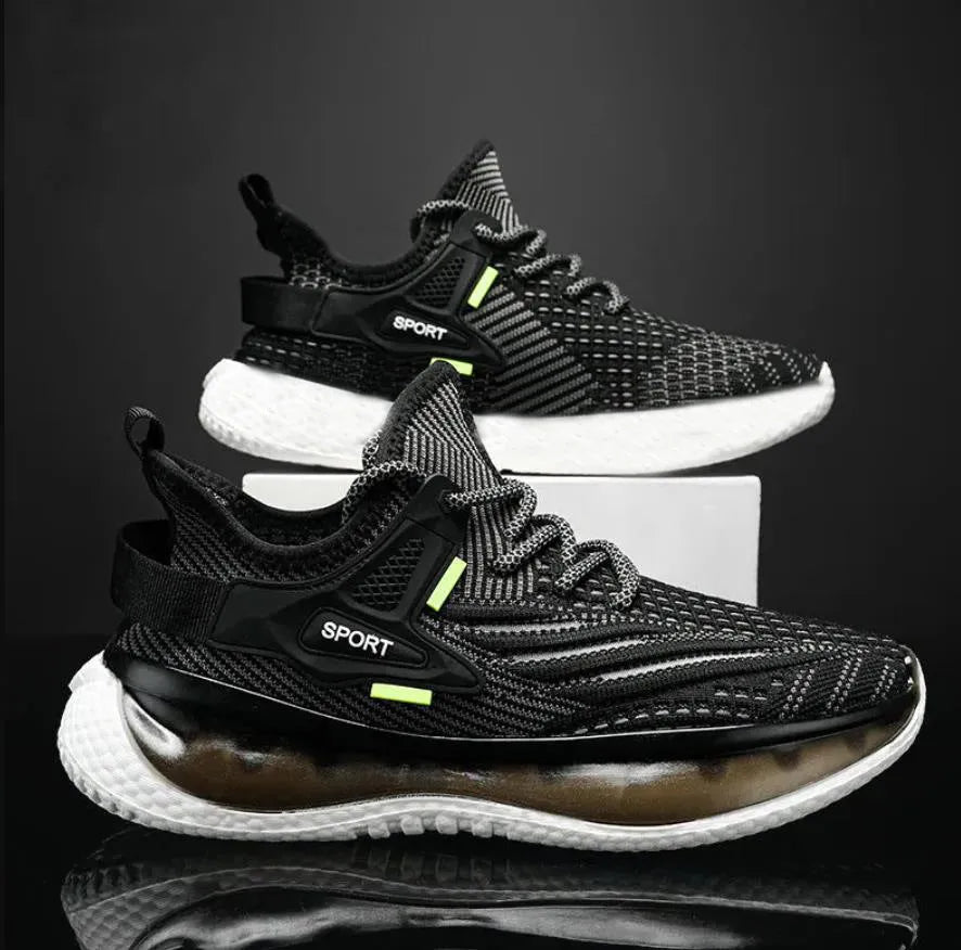 Men's casual platform sneaker with woven mesh upper and rubber sole in multiple colour options