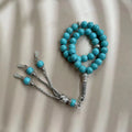 Handmade sky blue stone Muslim worship bracelet with 8mm beads for Islamic prayer counting