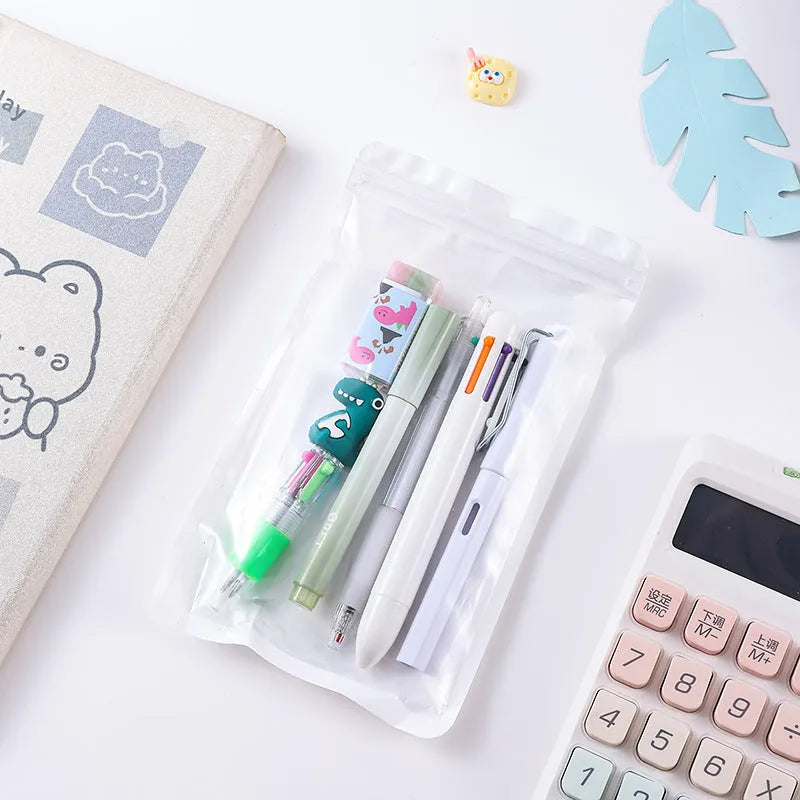 Avocado green 6-piece learning stationery set in compact pack
