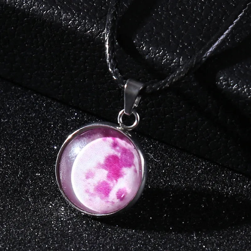 Luminous constellation design alloy pendant necklace on a chain with an extension.