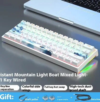 61-key mechanical keyboard with multiple colour options and hot-plug switch functionality
