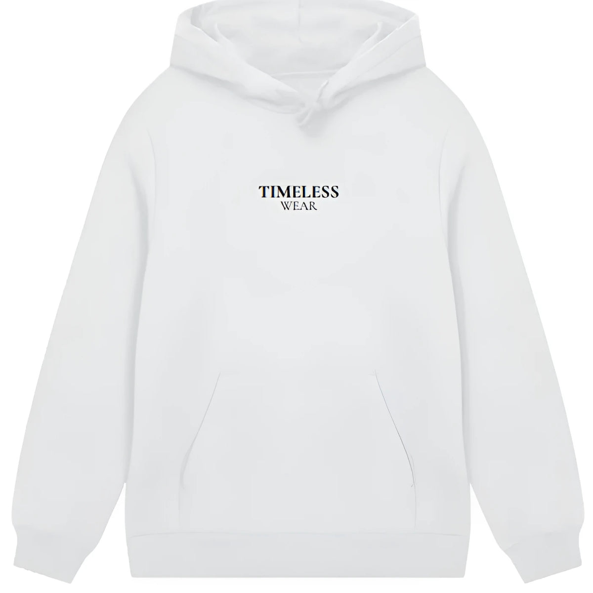 Loose drop shoulder hooded sweatshirt in solid white or black, pullover casual top sizes S to 5XL