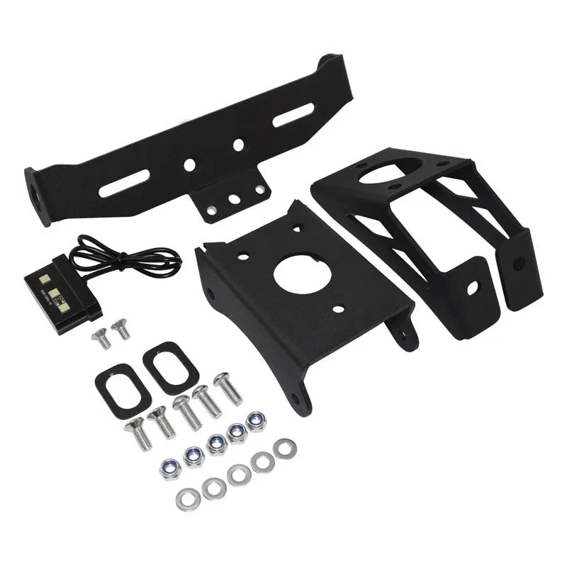 Black aluminium alloy short tail licence plate holder for Honda motorcycles.
