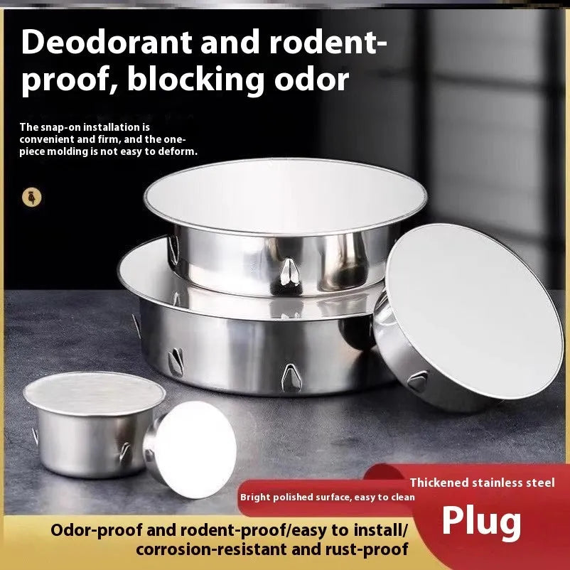 Stainless steel deodorant floor drain with modern design and 160mm fitting size