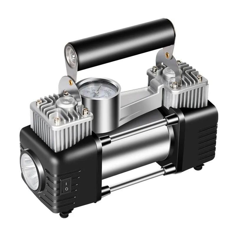 150W double cylinder air pump with digital display toolbox and tyre pressure gauge for car use