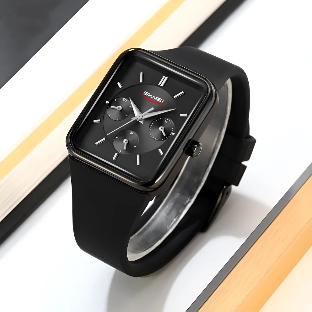 Square silicone waterproof watch for girls in multiple colour options with 10.8mm thickness