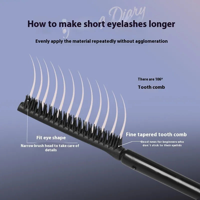 Long curling mascara in black and brown colour options showing standard packaging