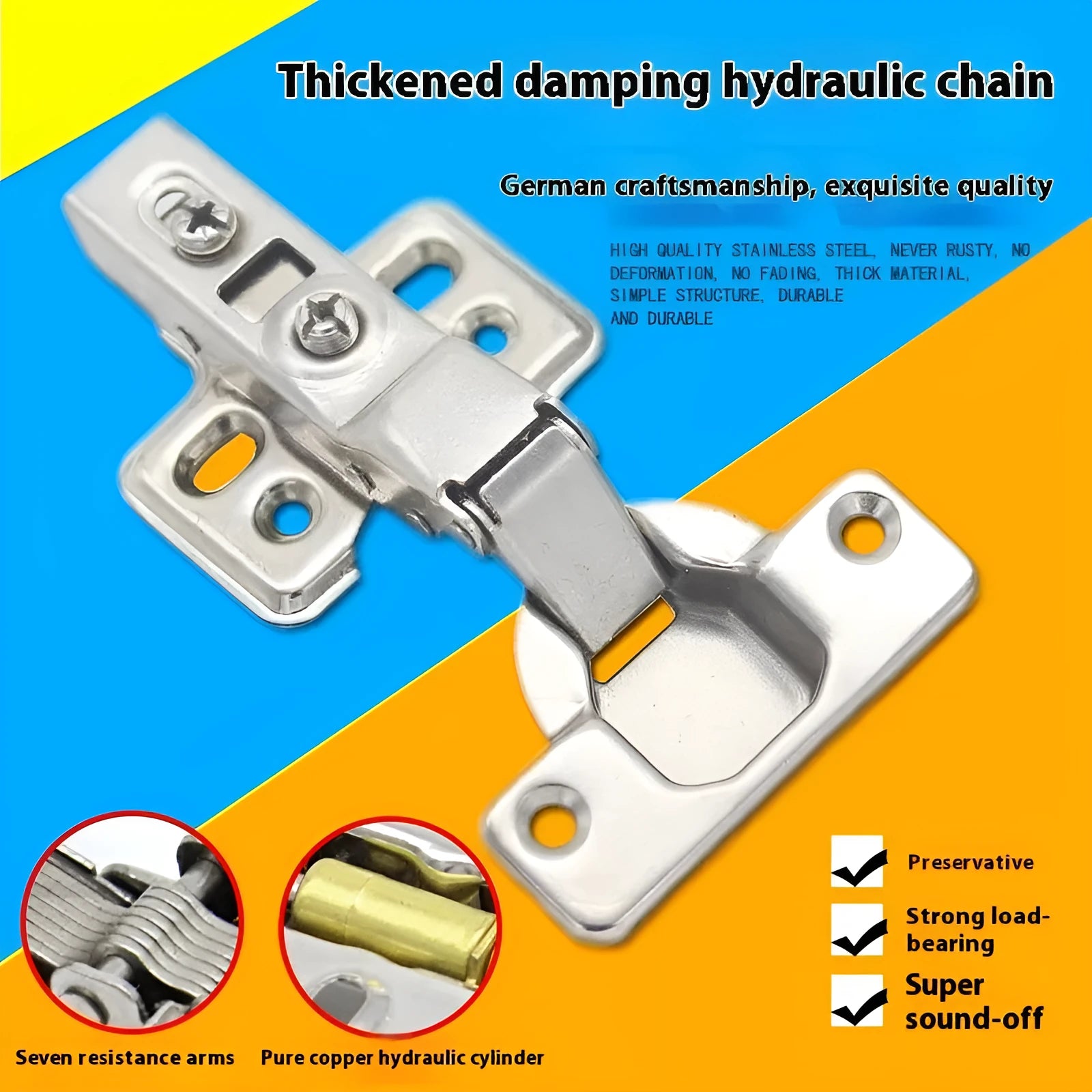 761 cold rolled steel hydraulic cabinet hinge with nickel plating and three bend specifications