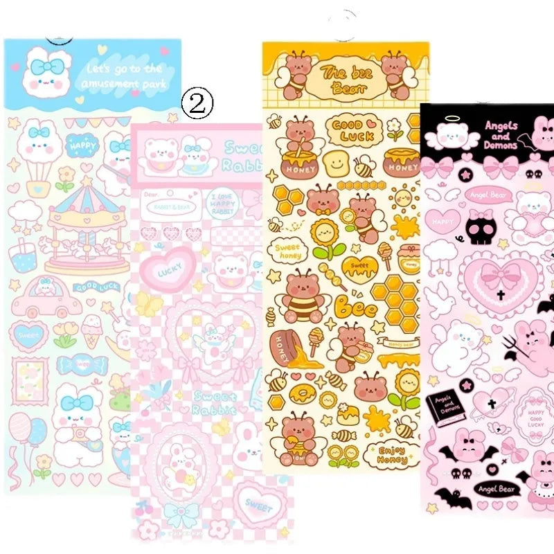 A colourful cartoon-style PVC waterproof sticker for decorating notebooks and agendas.