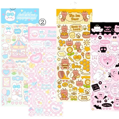 A colourful cartoon-style PVC waterproof sticker for decorating notebooks and agendas.