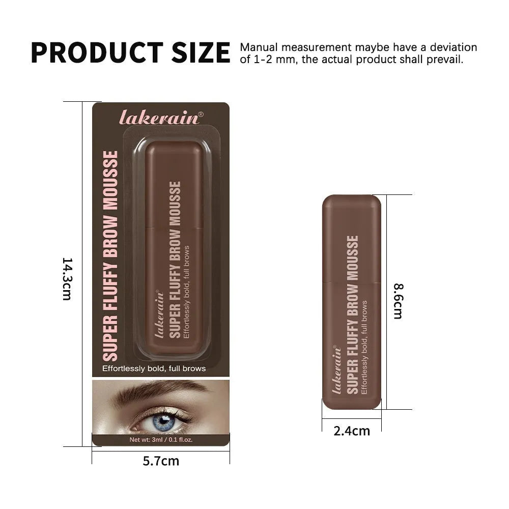 Eyebrow cream packaging showing six colour shade options for brow definition