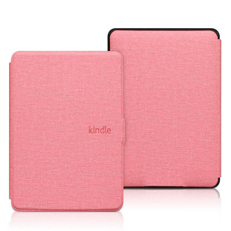 Linen texture Kindle Paperwhite case with magnetic closure in multiple colour options