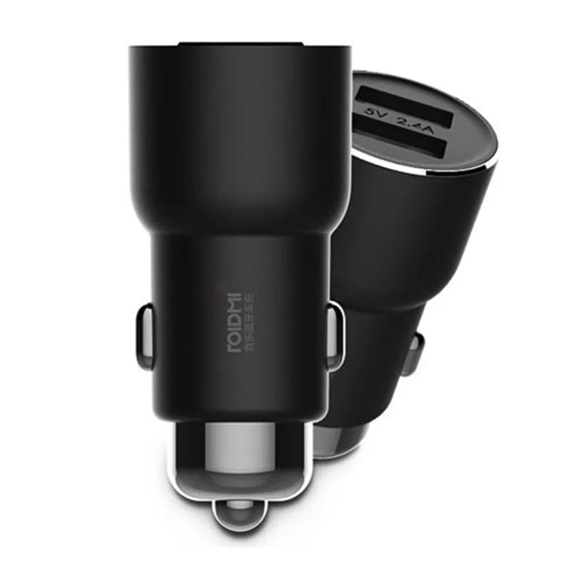 Black Ruimi 3S Music Bluetooth Car Charger with USB port for in-vehicle phone and tablet charging.