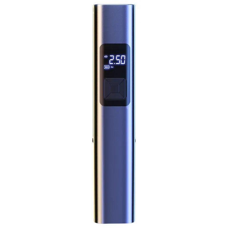 Wireless digital display car tyre inflator and vacuum cleaner with storage bag and accessories