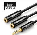 20cm replacement earphone cable with 3.5mm gold-plated connectors in black, grey or white colours