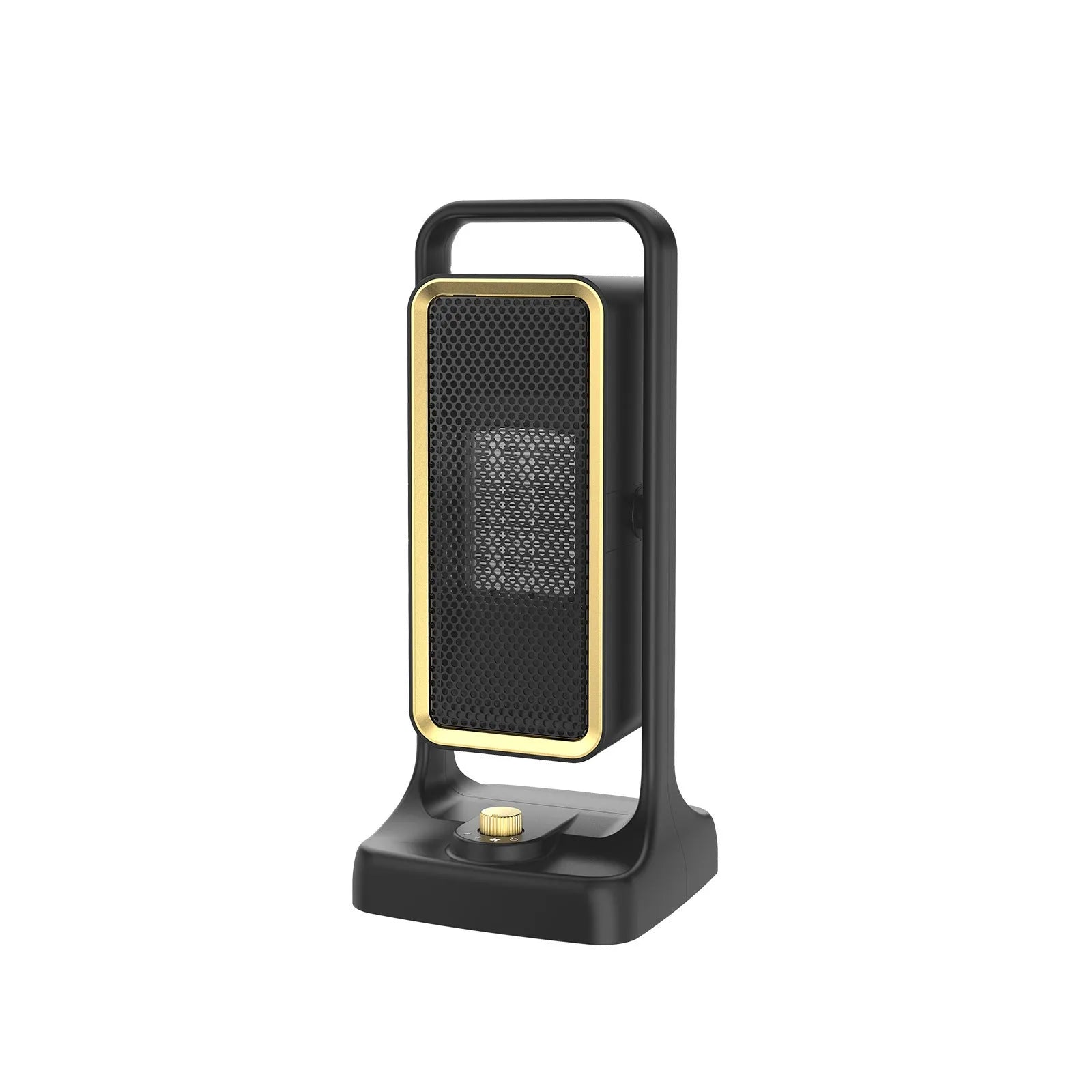 Black HQ-500A desktop PTC ceramic air heater on a table