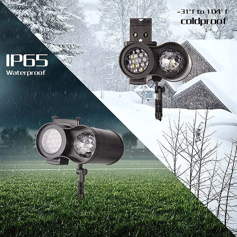 Outdoor waterproof double-tube LED light displaying animated water pattern effect.