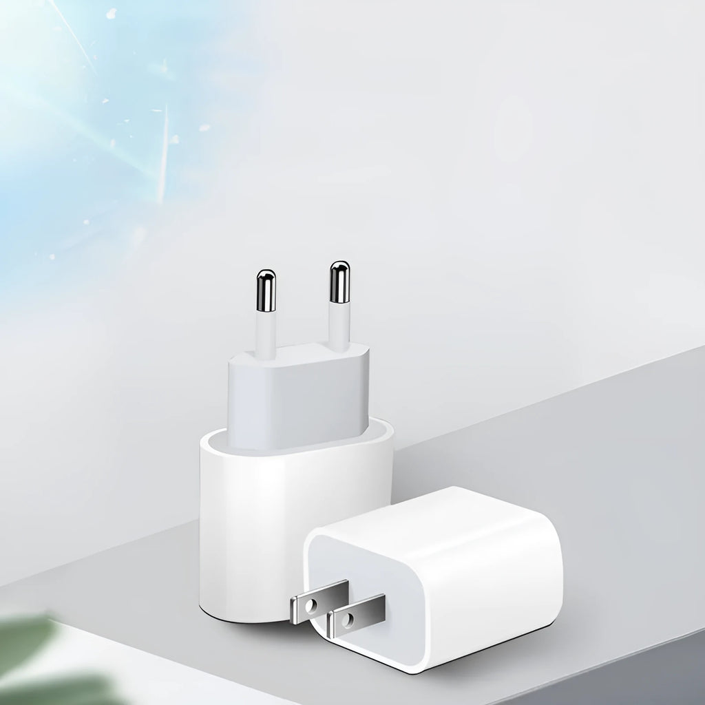 20W PD mobile phone charger with European and American plug variants