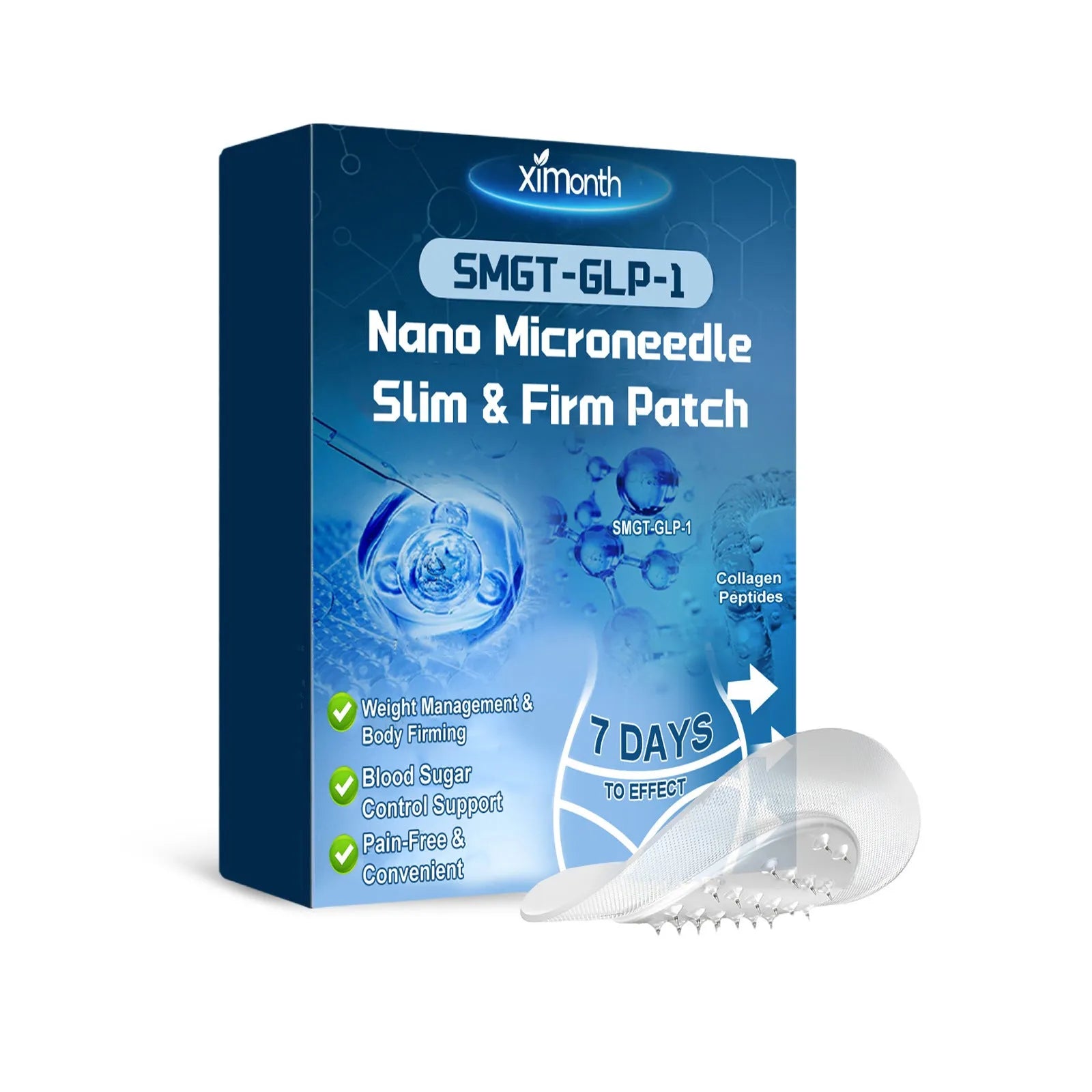Nano Microneedle Slim Firm Patch with active ingredients Artemisia argyi and acetyl hexapeptide-8, pack of 4 pieces