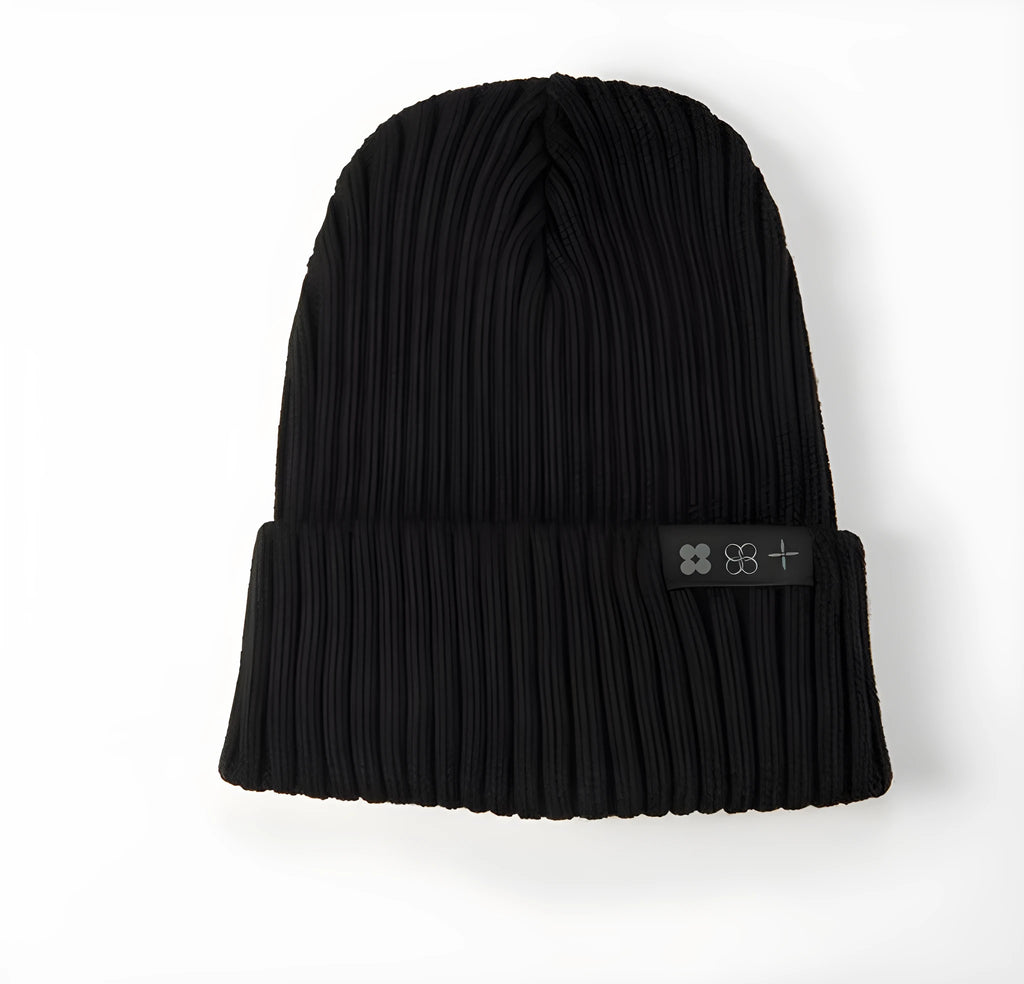 Black wool jacquard knit hat dome cap with letter patterns for adults