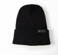 Black wool jacquard knit hat dome cap with letter patterns for adults