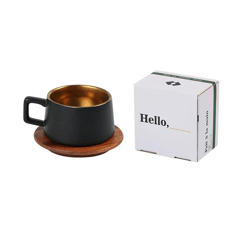 Gold and silver-plated gift boxes containing a solid colour 250ml tumbler cup and optional gift bag.