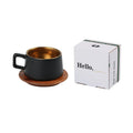 Gold and silver-plated gift boxes containing a solid colour 250ml tumbler cup and optional gift bag.