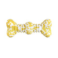 Green, white, and yellow camouflage pattern natural rubber dog chew bone for large breeds.