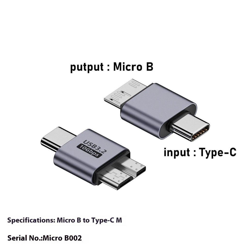 USB-A male to Micro-B female adapter for hard drives and phones
