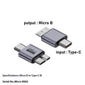 USB-A male to Micro-B female adapter for hard drives and phones