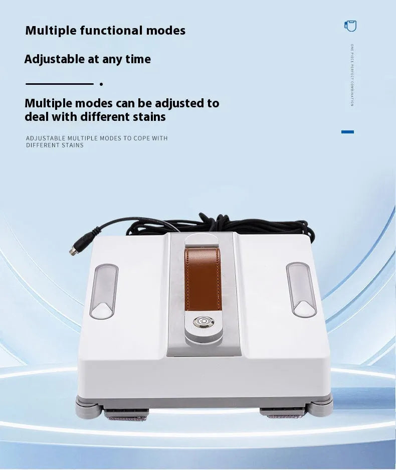 White intelligent window-cleaning robot for high-rise buildings with a 220mm cleaning disc.