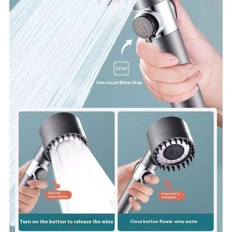 Strong Boost portable shower head with three adjustable spray settings and modern simple design