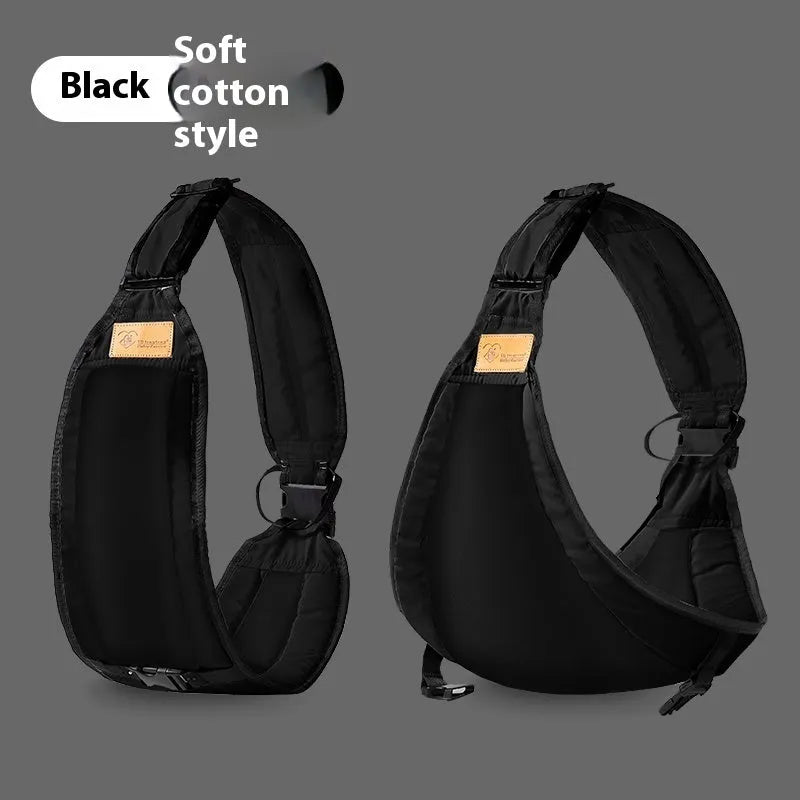 Baby carrier waist stool in a cloth cover, suitable for children 1-48 months with a 25kg load capacity.