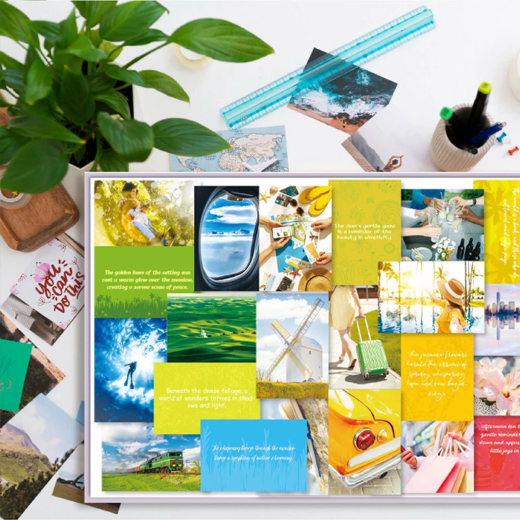 Inspirational dream cut letter sticker vision board book suit, paper, five colour options for goal setting