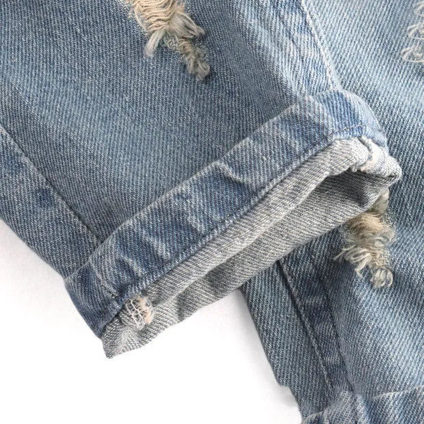 Light blue cotton skinny jeans for children in slim fit style