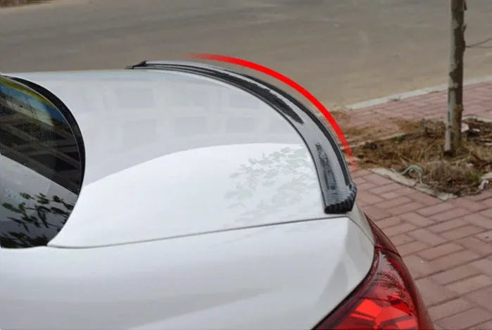 Black PU automobile tail decorative strip, 3.2cm wide and 150cm long, shown as a flexible car trim roll