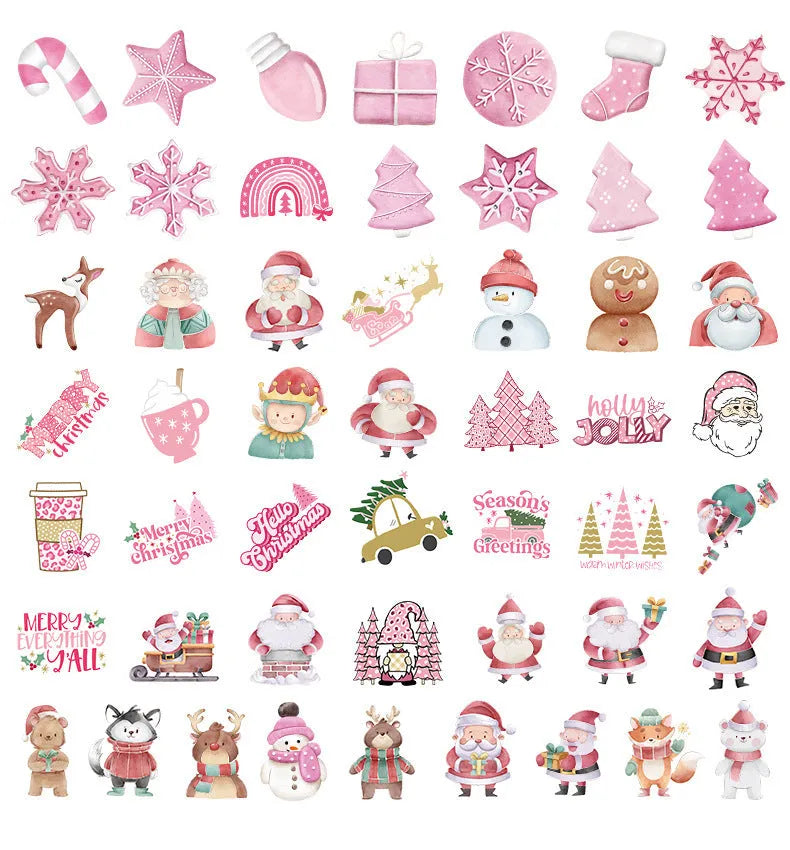 50 Christmas decoration stickers showing cute designs for cars phones computers