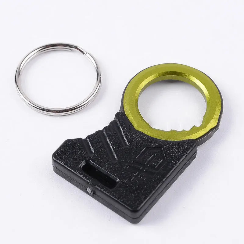 Black portable emergency survival tool, stainless steel 440 steel 57HRC, 4.3 x 2.4 cm, with white carton