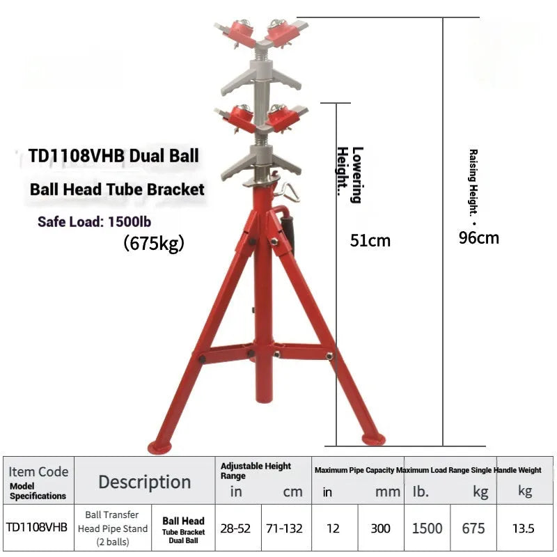 V-head pipe bracket with ball fittings for steel pipe support in metal construction