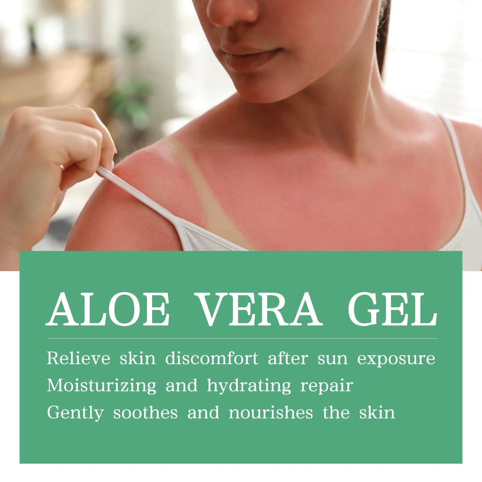 Tanning cream tube and aloe vera gel jar combination set for summer tanning and after sun care