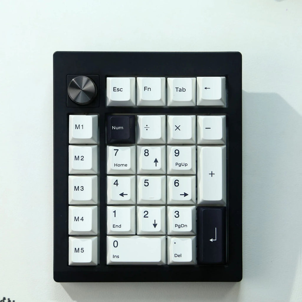 Wireless mechanical numeric keyboard in black and white colour options with Bluetooth connectivity