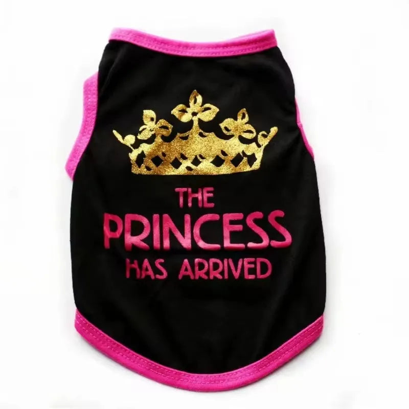 A cotton vest for puppies in a choice of colours including black, blue, gray, pink, and rose.